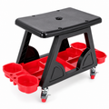 Tabouret de travail mobile avec plateau de rangement