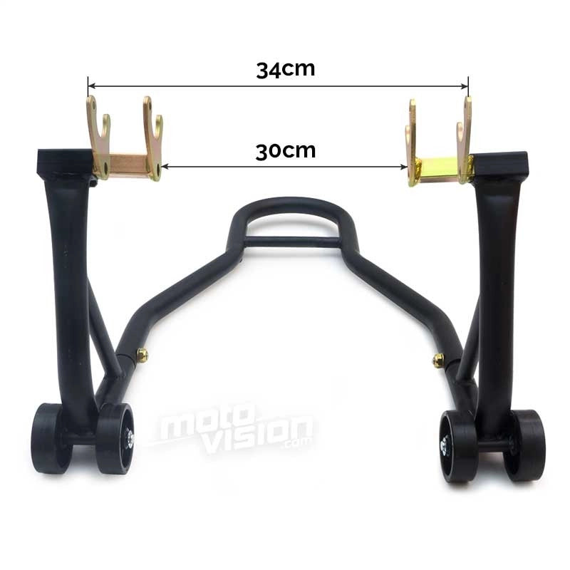 Béquille arrière moto universelle pour diabolos réglable de 30 à 34 cm