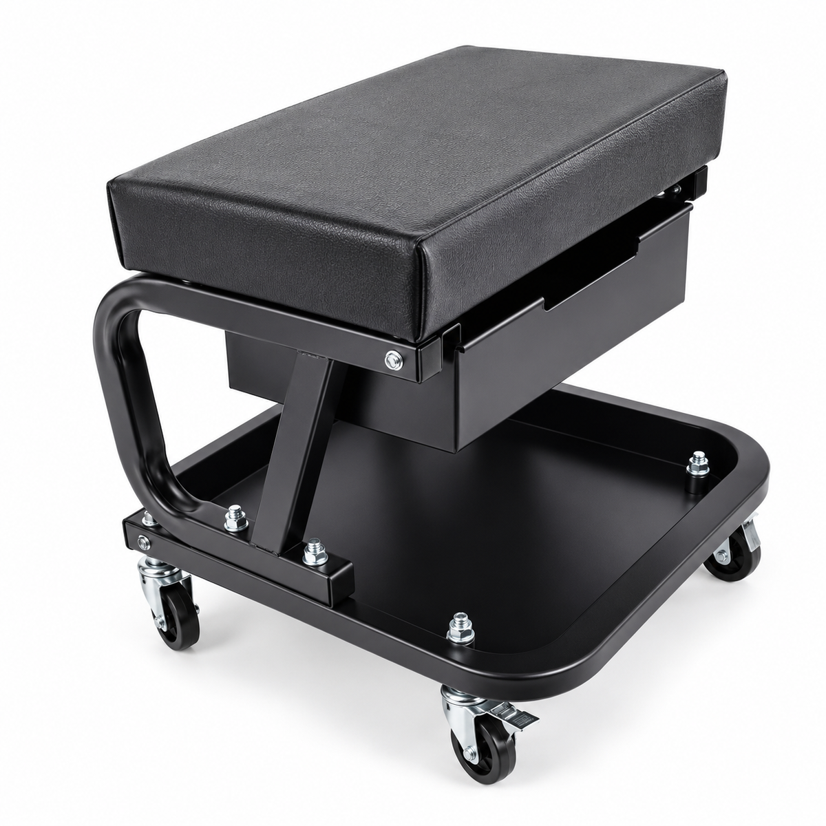 Tabouret de travail Noir avec tiroir de rangement