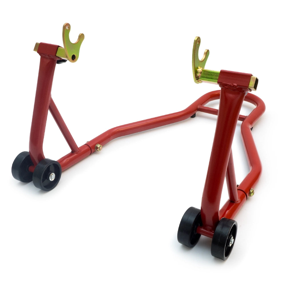 Béquille arrière moto rouge universelle pour diabolos – béquille d’atelier