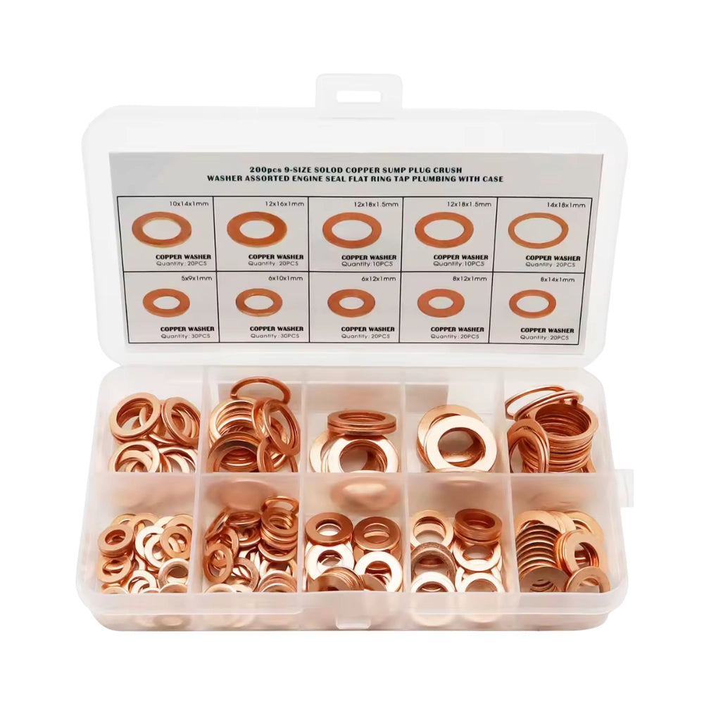 Lot rondelles cuivre moteur M5-M14 200 pièces