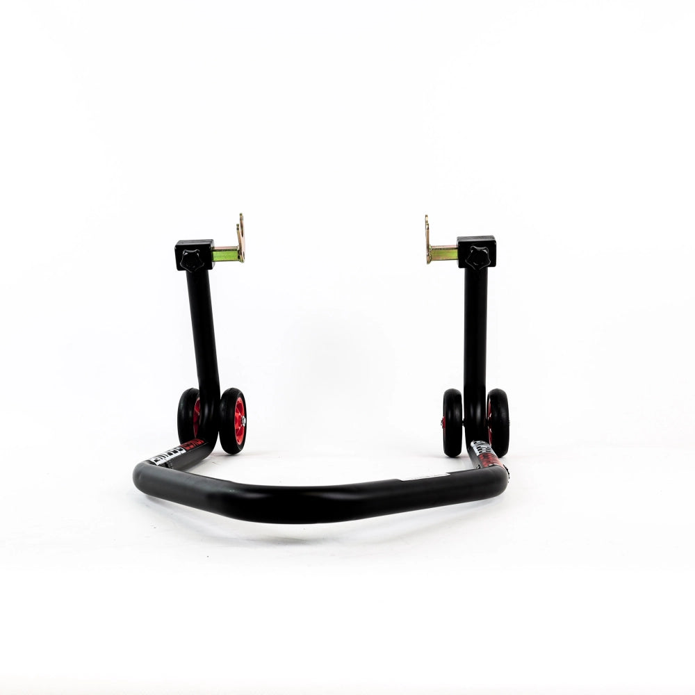 Béquille arrière moto monobloc noir pour diabolos - vue arrière