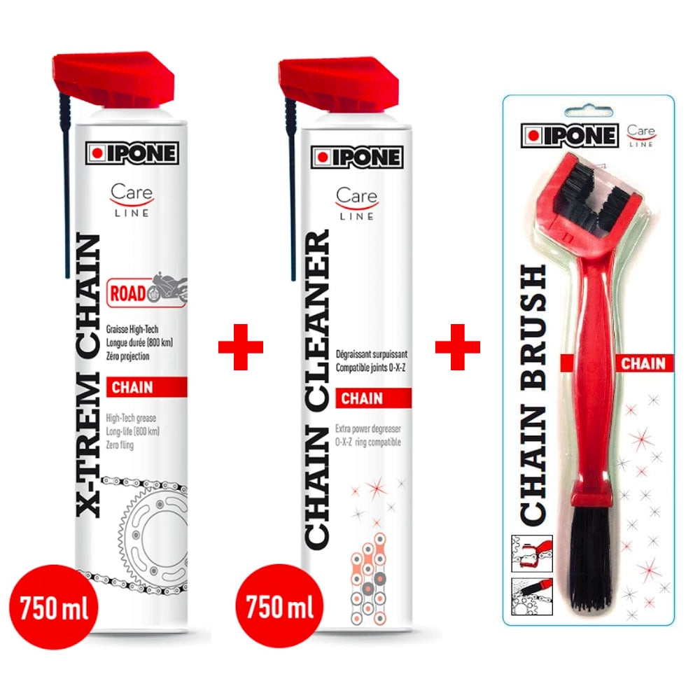 Pack Nettoyage Chaîne 750ML Route Road Chain care Ipone