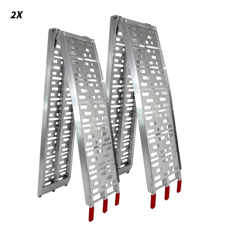 Lot de 2 rampes de chargement pliables en Aluminium